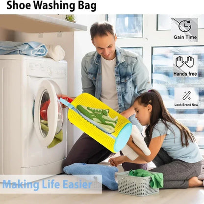 2/3PCS Shoe Washing Machine Bag with Liquid Shoe Brush Set Durable Laundry Shoe Bag and Soft Bristle Clean Brush for All Shoes